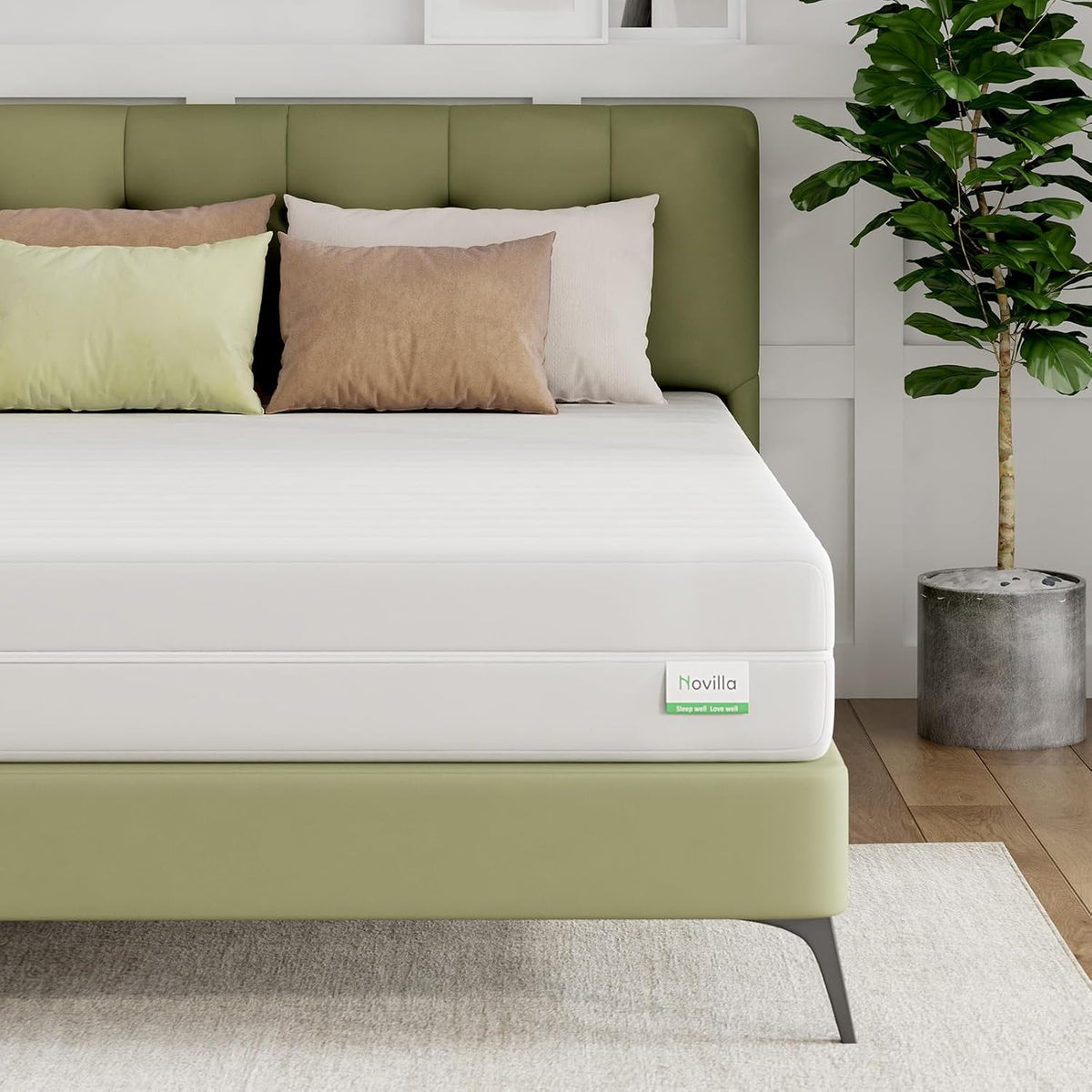 Full Size Mattress, 10 Inch Foam Mattress in a Box|Double Air Zone Block Cutting Design, Flippable Ergonomic Support for Back & Side Sleeper, Breathable Fabric Cover