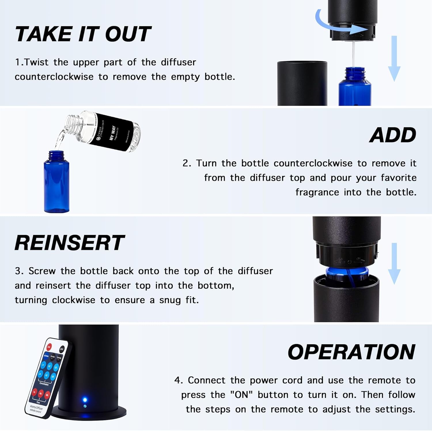 Hotel Waterless Scent Diffuser with 6 Fragrance Oils Covers up to 700 Sq Ft