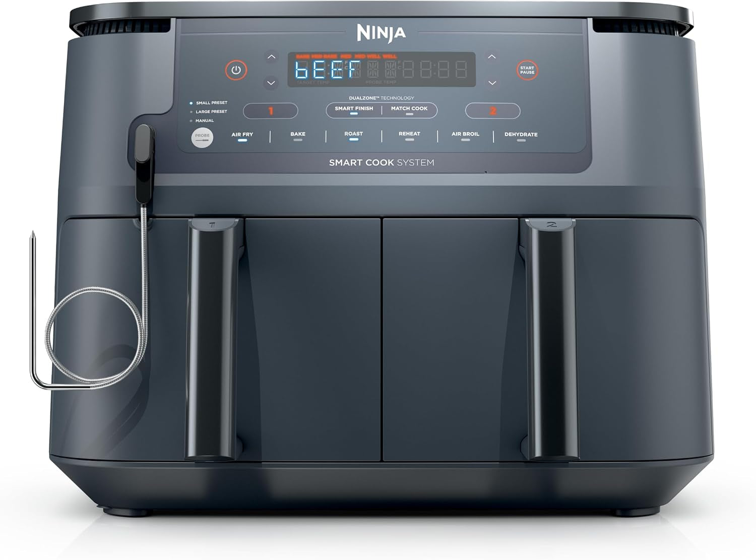 Ninja Foodi Air Fryer, 10 Qt Dualzone Smart XL, 6-In-1, Grey, DZ550GY