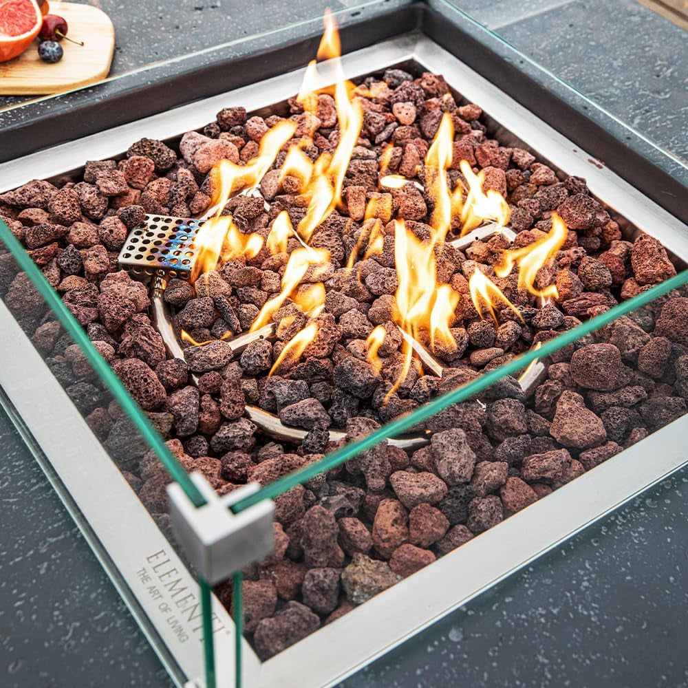 Manhattan Propane Fire Pit Table Cast Concrete 36 X 36-In