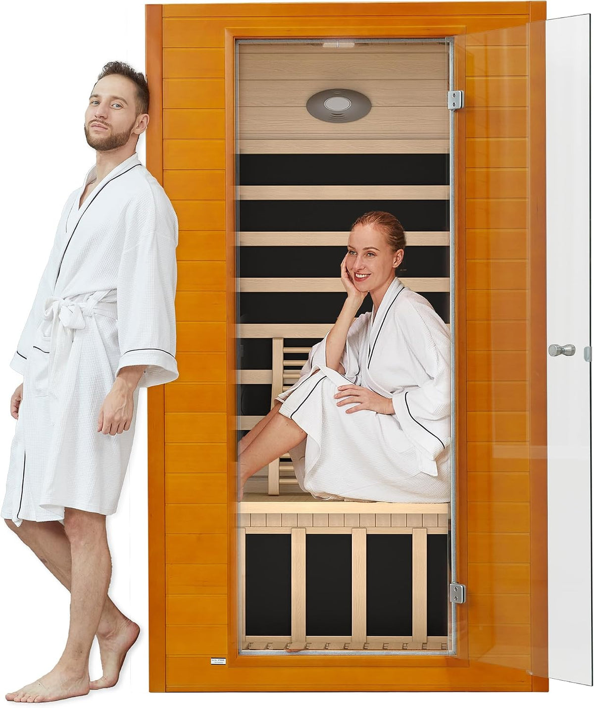 1-2 Person Sauna Low EMF Infrared Sauna with Red Light Therapy