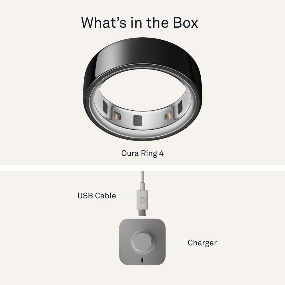 OURA Ring 4 Smart Ring - Black - Size 10