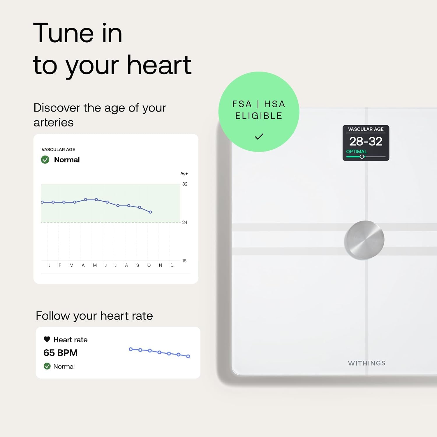 WITHINGS Body Comp WLAN Smart Scales with Full Body Analysis Including Fat Content, Muscle Mass, Bone Density, Visceral Fat, Digital Personal Scales/Body Fat Scales with Bluetooth