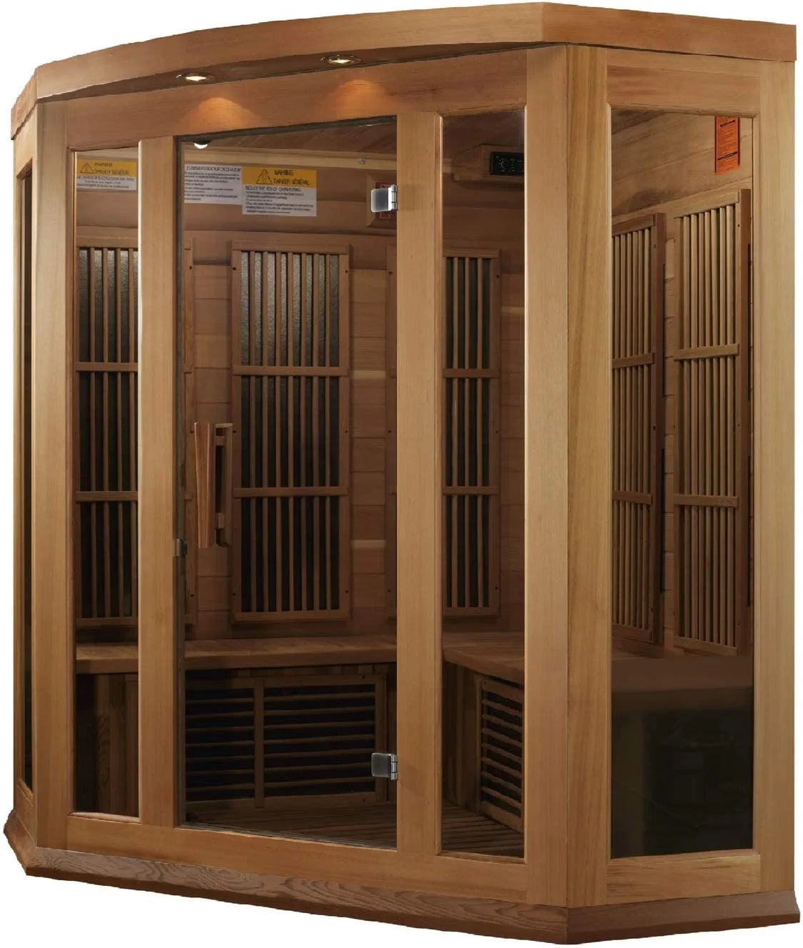 3-Person Corner Low EMF (Under 8MG) FAR Infrared Sauna (Canadian Red Cedar)