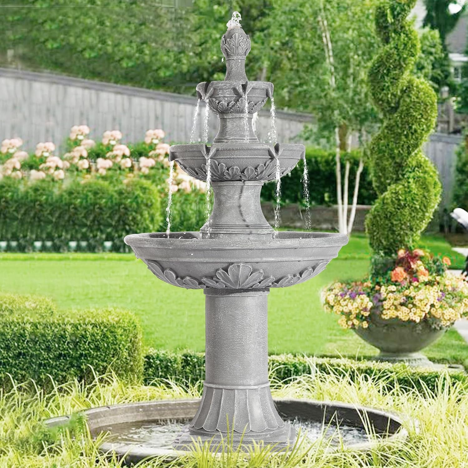 48.4" H Italian Outdoor Water Fountains, Fountains and Waterfalls