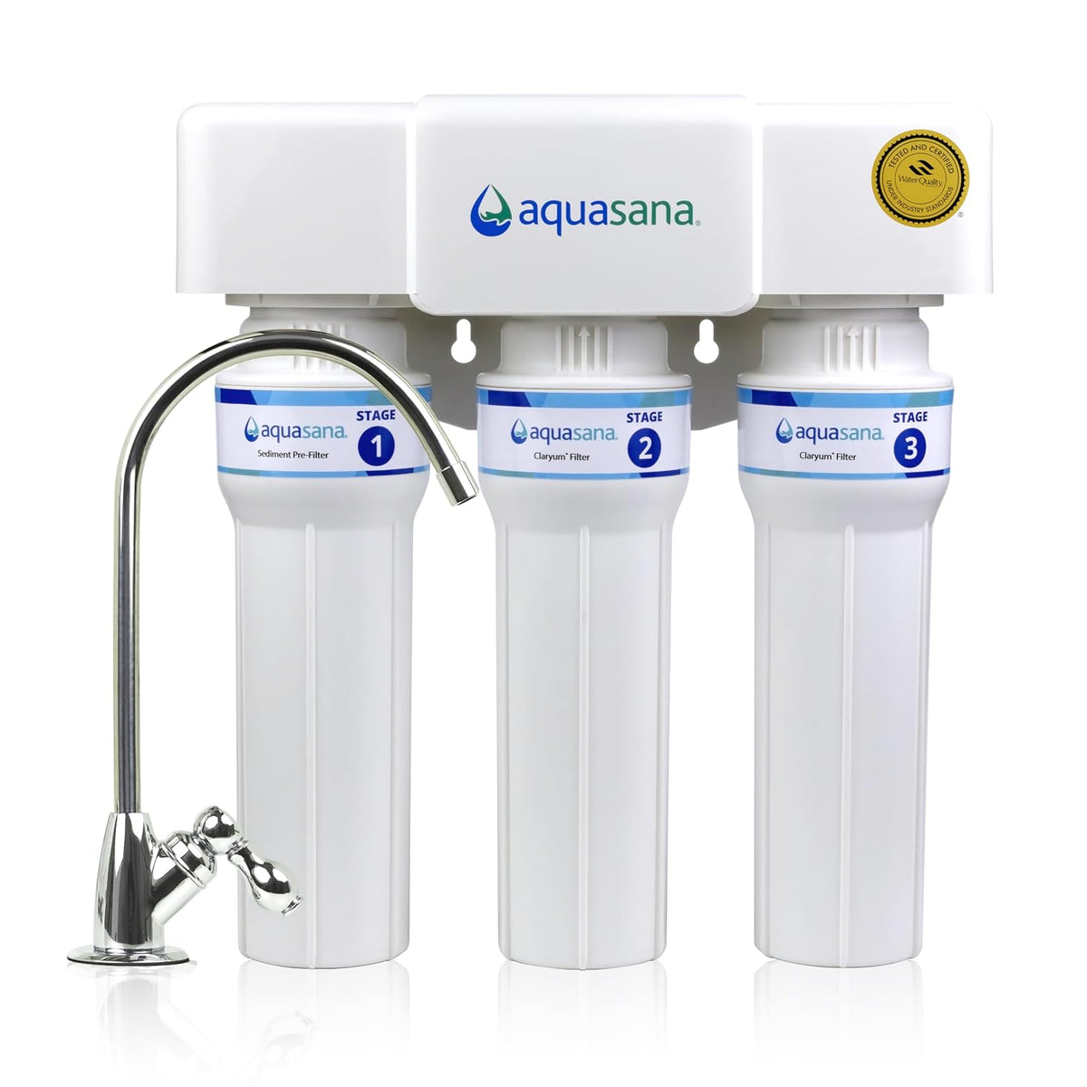 under Sink Water Filter | Claryum 3-Stage Max Flow | AQ-6300M-CHR