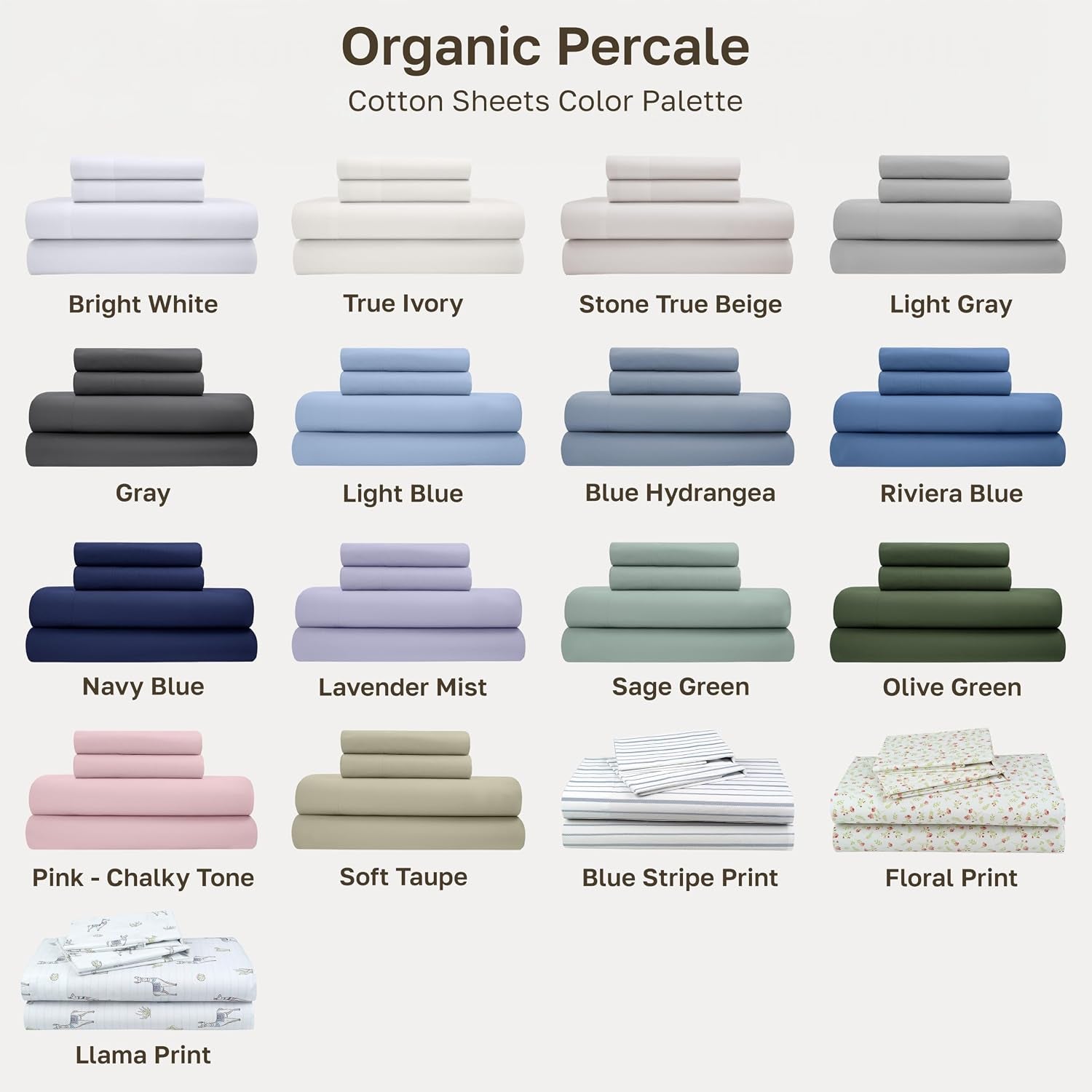 Organic Cotton XL Twin Sheet Set, 3 Pcs, Olive Green