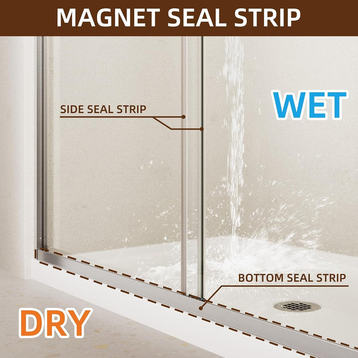 Double Sliding Shower Door 56-60" W X 72" H,Brush Nickel