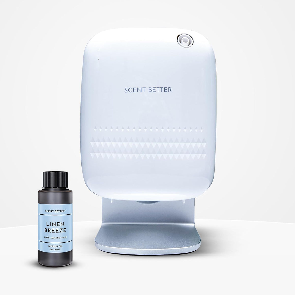 Scent Better Pro - Smart Bluetooth Essential Oil Diffuser for Home, Hotel, Spa, Office, Waterless - Includes Free Linen Breeze - White