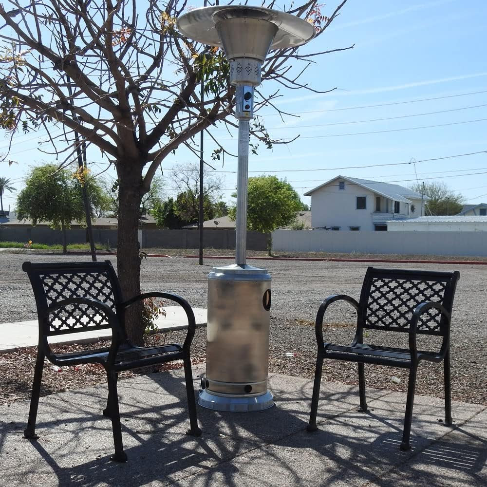 AZ Patio Heaters Commercial Patio Heater in Stainless Steel with 33" Shield