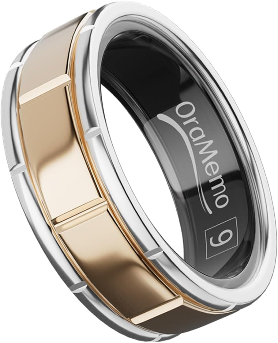AI Smart Ring 1.0, Fitness Tracker for Men/Women, Matte Gold Size 9