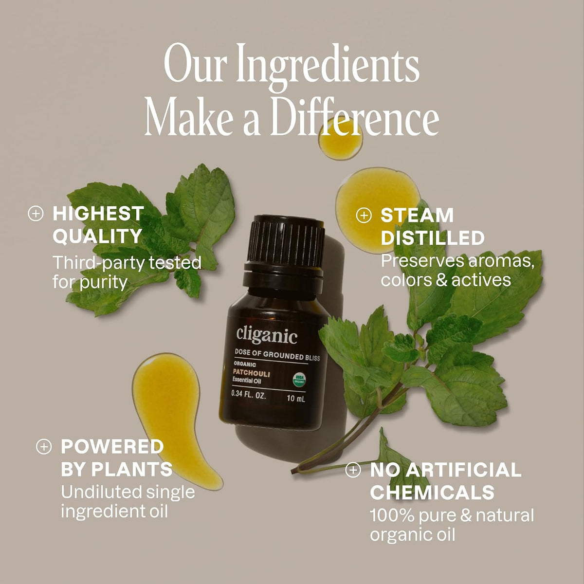 Organic Patchouli Essential Oil for Diffuser, 100% Pure,1 Fl Oz