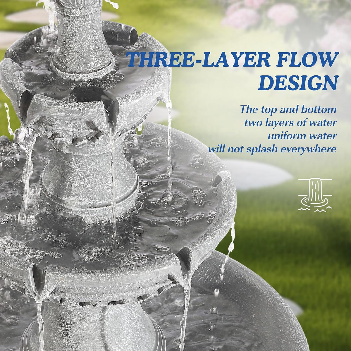 48.4" H Italian Outdoor Water Fountains, Fountains and Waterfalls