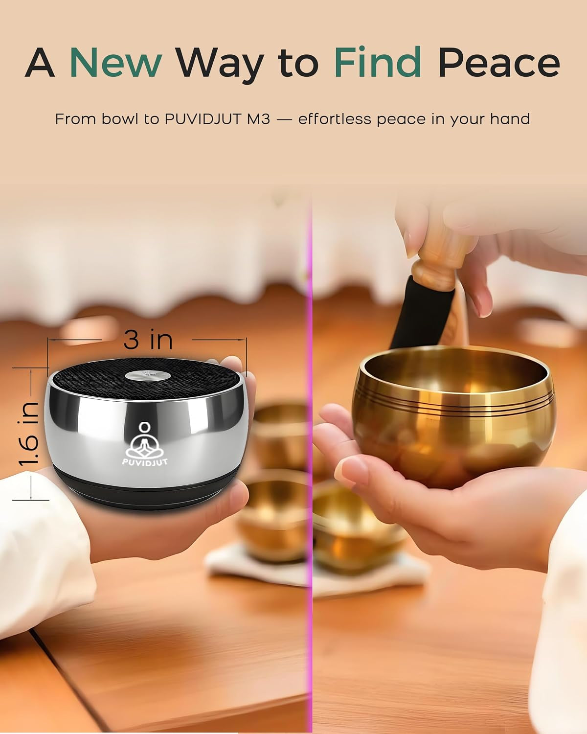 Sound Frequency Instruments, Meditation Tone TWS Machine- Solfeggio Bath Device for Yoga, Mindfulness, Singing Therapy System of Chakra Relaxation and Stress 5 Tones, 3 Timer Modes