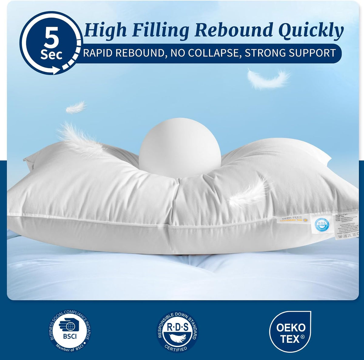 Canadian Luxury Goose down Pillow Queen Size - 900 Fill Power