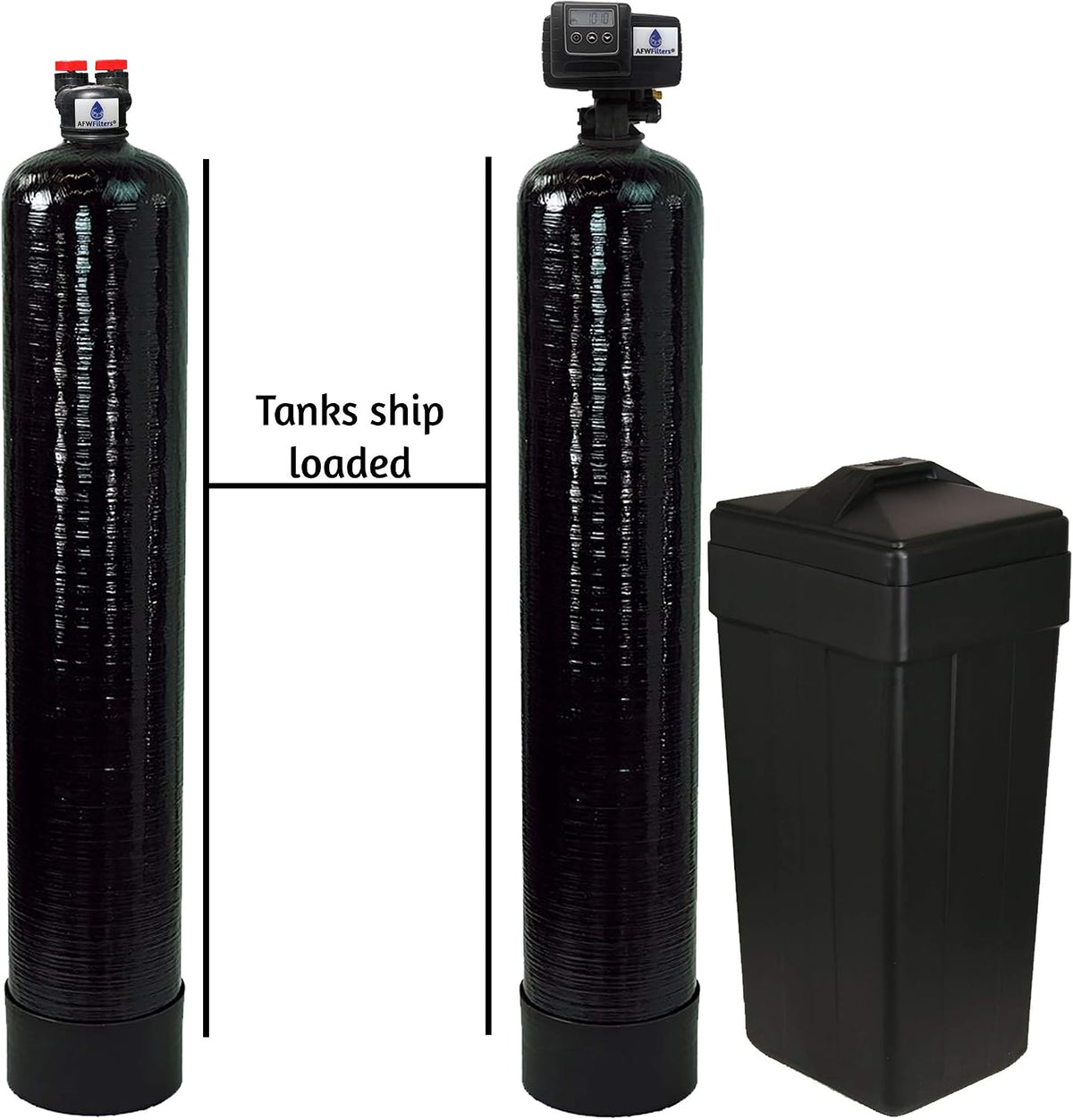 AFW Filters Built Fleck 5600SXT 48,000 Grain Water Softener with Upflow Carbon Filter (10% Resin with Carbon)