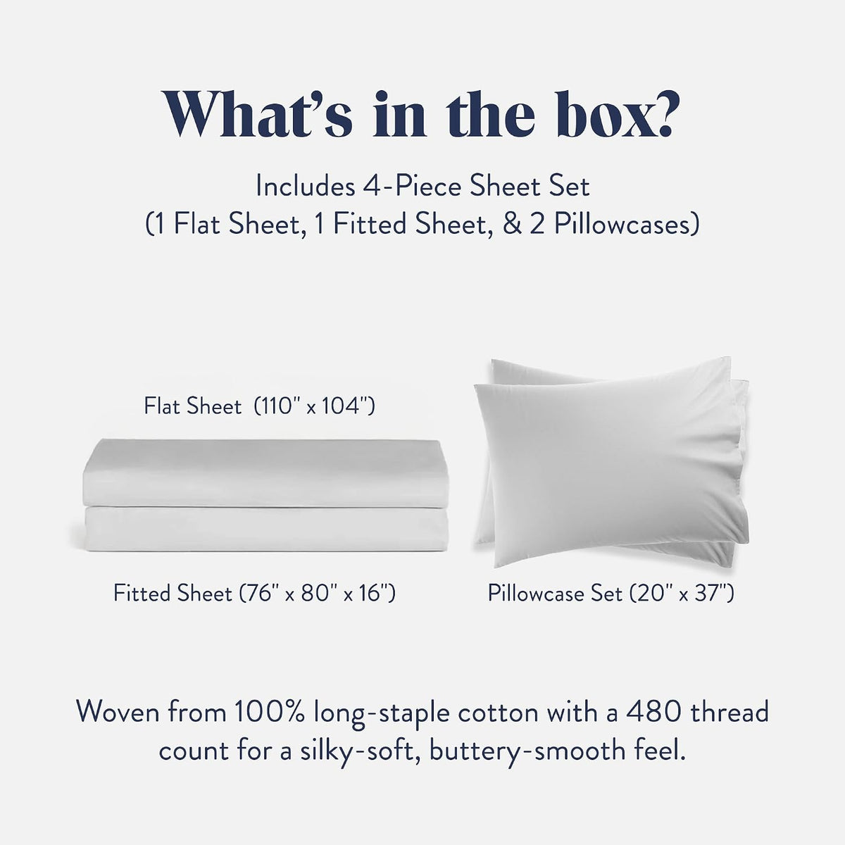 Brooklinen Sateen 4-Pc Sheet Set Hotel-Quality Luxury - King, White