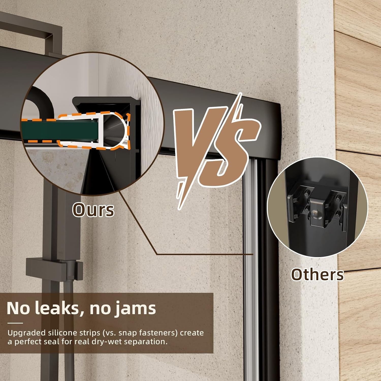 Double Sliding Shower Door,44-48" W X 70" H,Matte Black