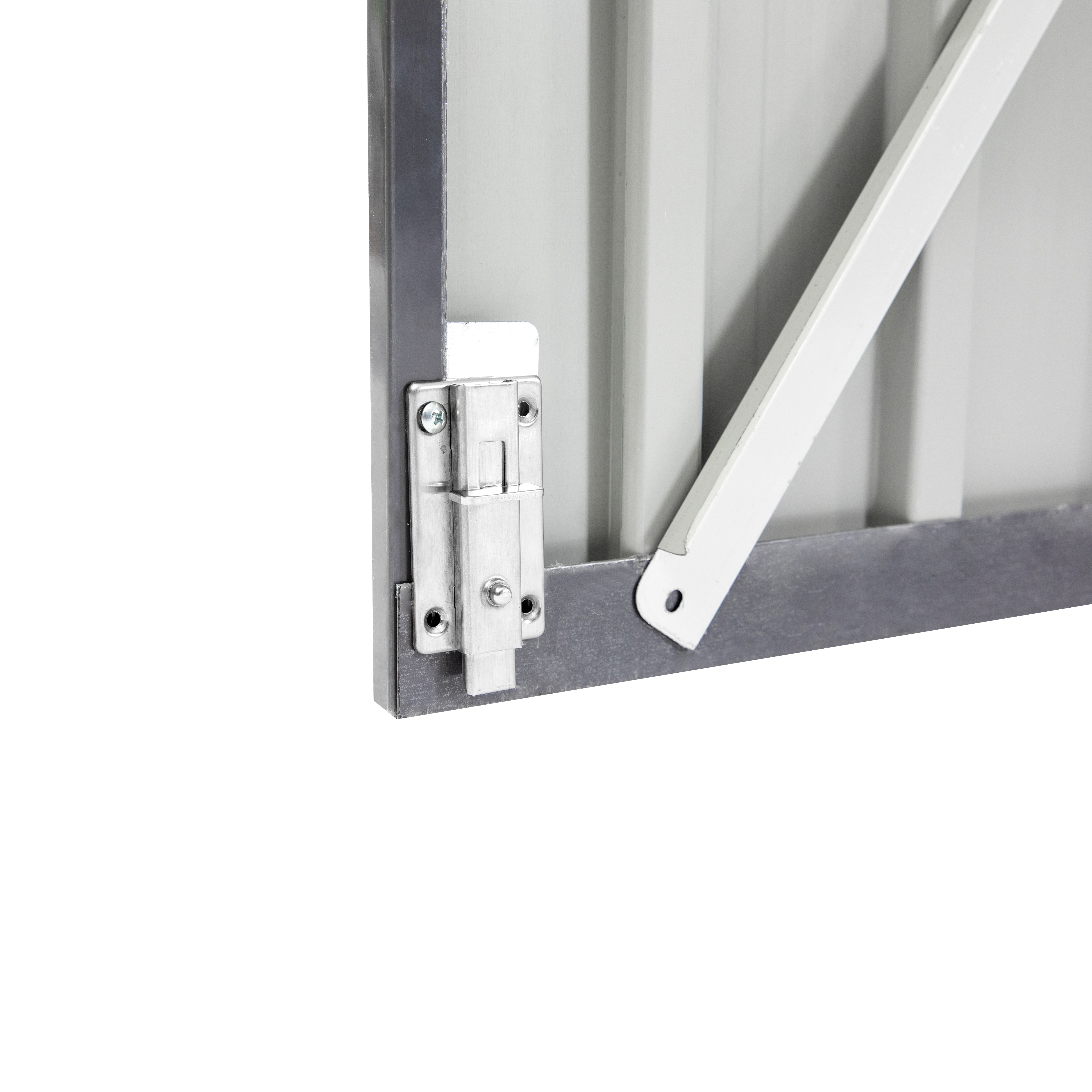 XWT014 Garden Metal Storage Shed Gray White 6x4x6ft outdoor storing tools Rainproof Hinge door version