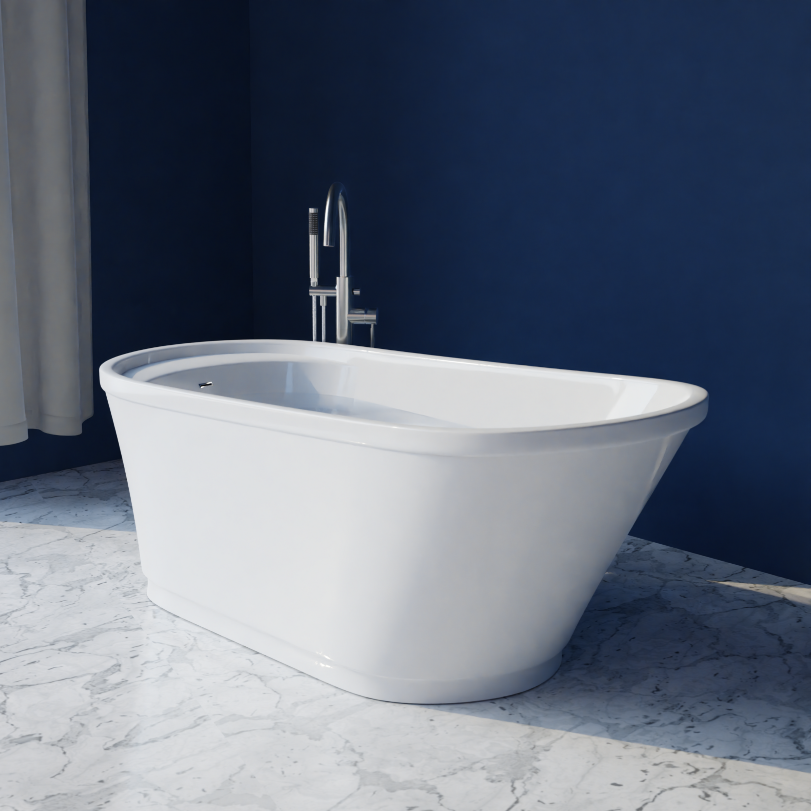 Bella - B6630 66"x 30" Freestanding Soaker Tub, White, BELLA67