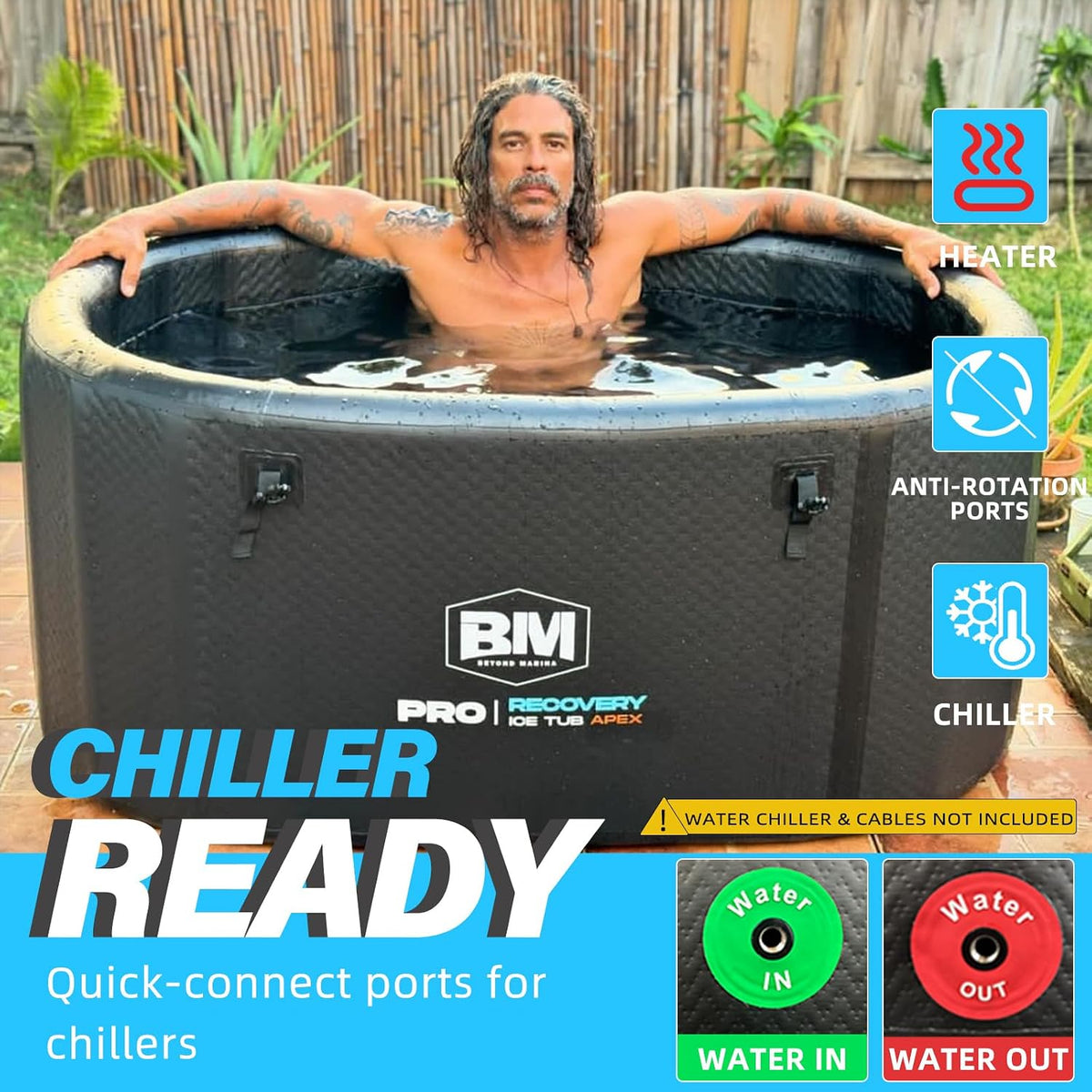 Inflatable Cold Plunge Tub, 150 Gallon, 59" L X 31.5" W X 23.6" H