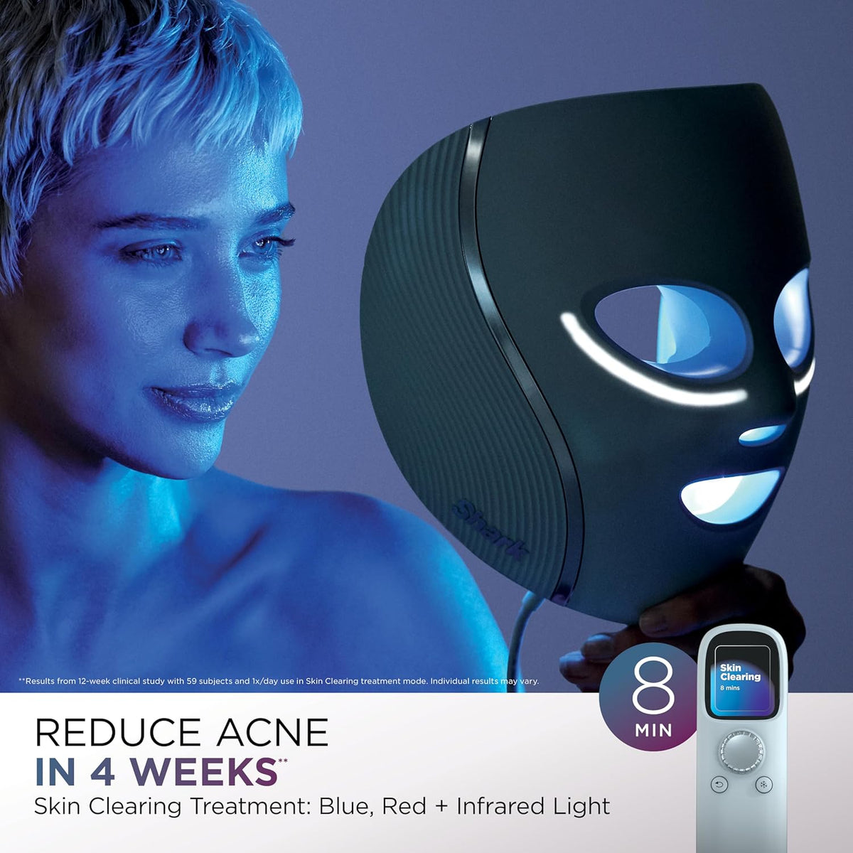 Cryoglow LED Face Mask, Red Light Therapy, Under-Eye Cooling, FW312PL