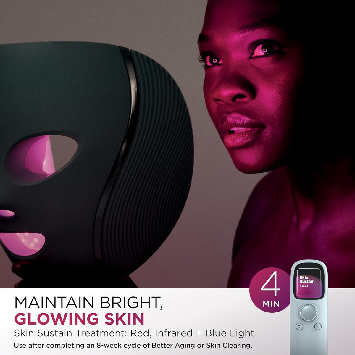 Cryoglow LED Face Mask, Red Light Therapy, Under-Eye Cooling, FW312PL