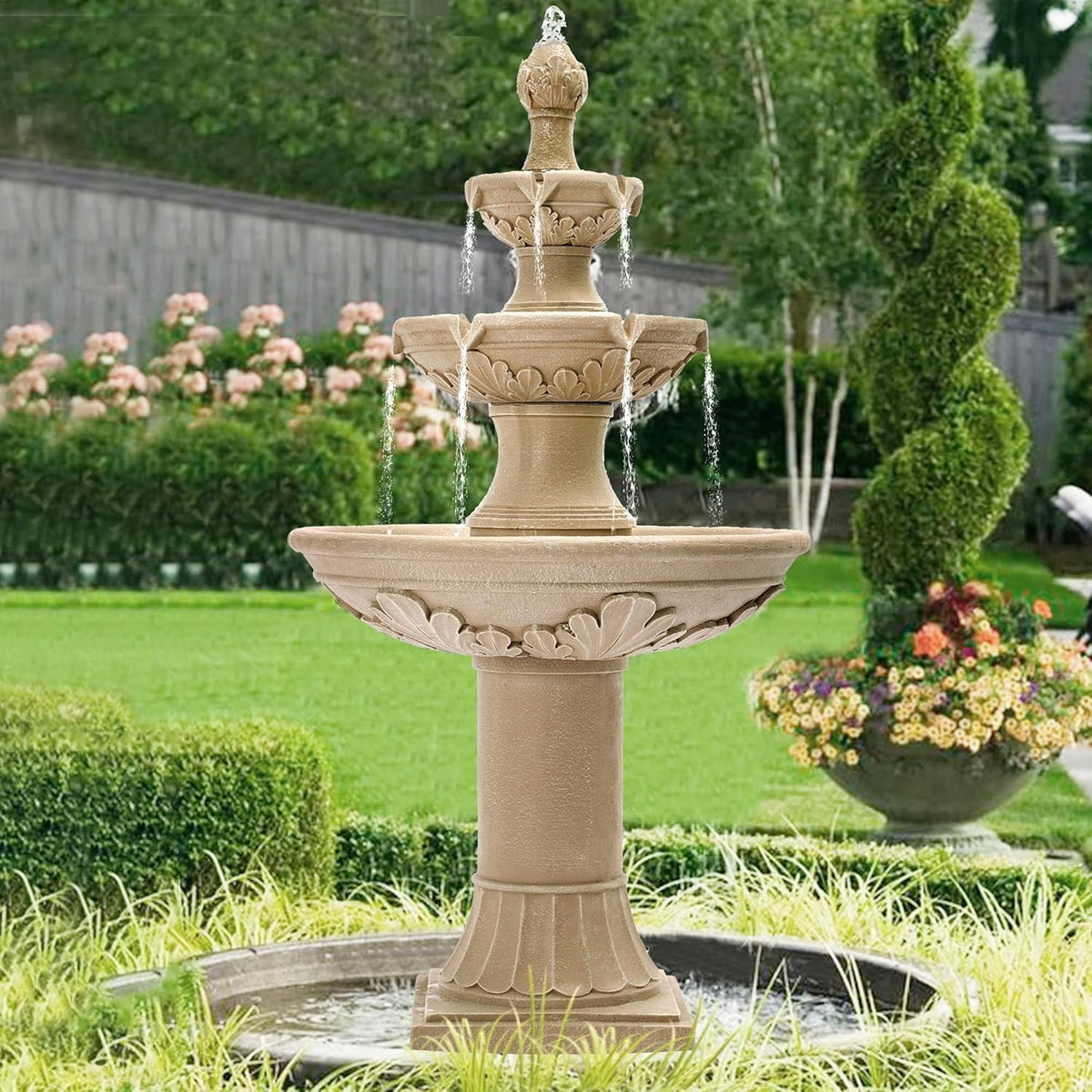 48.4" H Italian Outdoor Water Fountains, Fountains and Waterfalls
