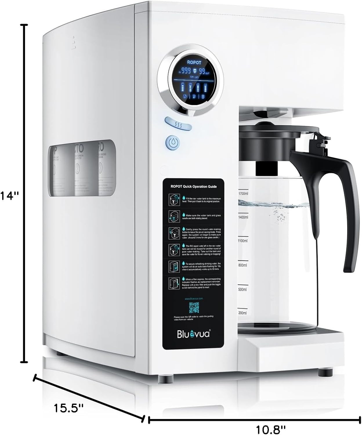 RO100ROPOT Countertop Reverse Osmosis Water Filter System