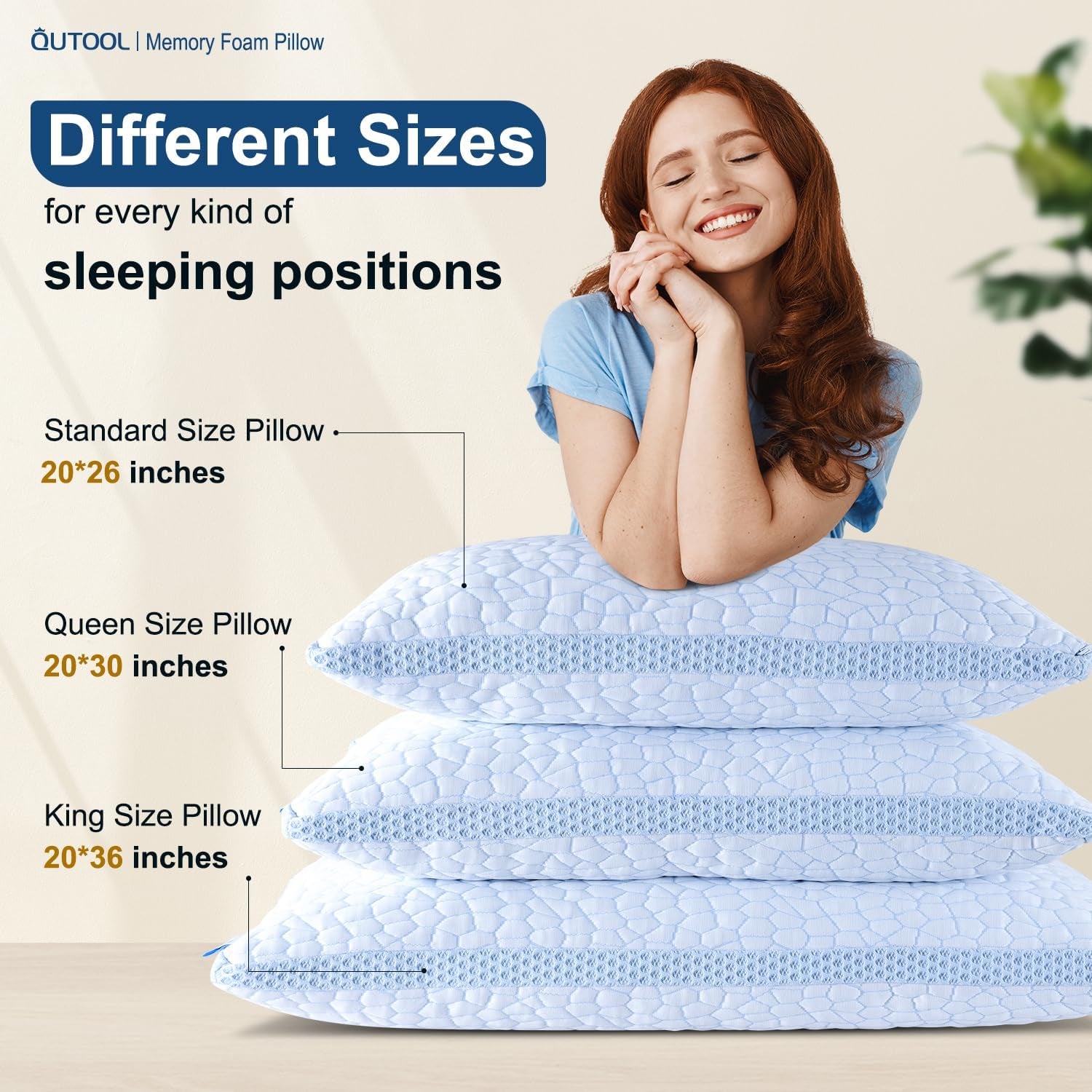 Enhanced Cooling Pillows Queen Size Set of 2 ，Luxury Body Pillows 1 Pack