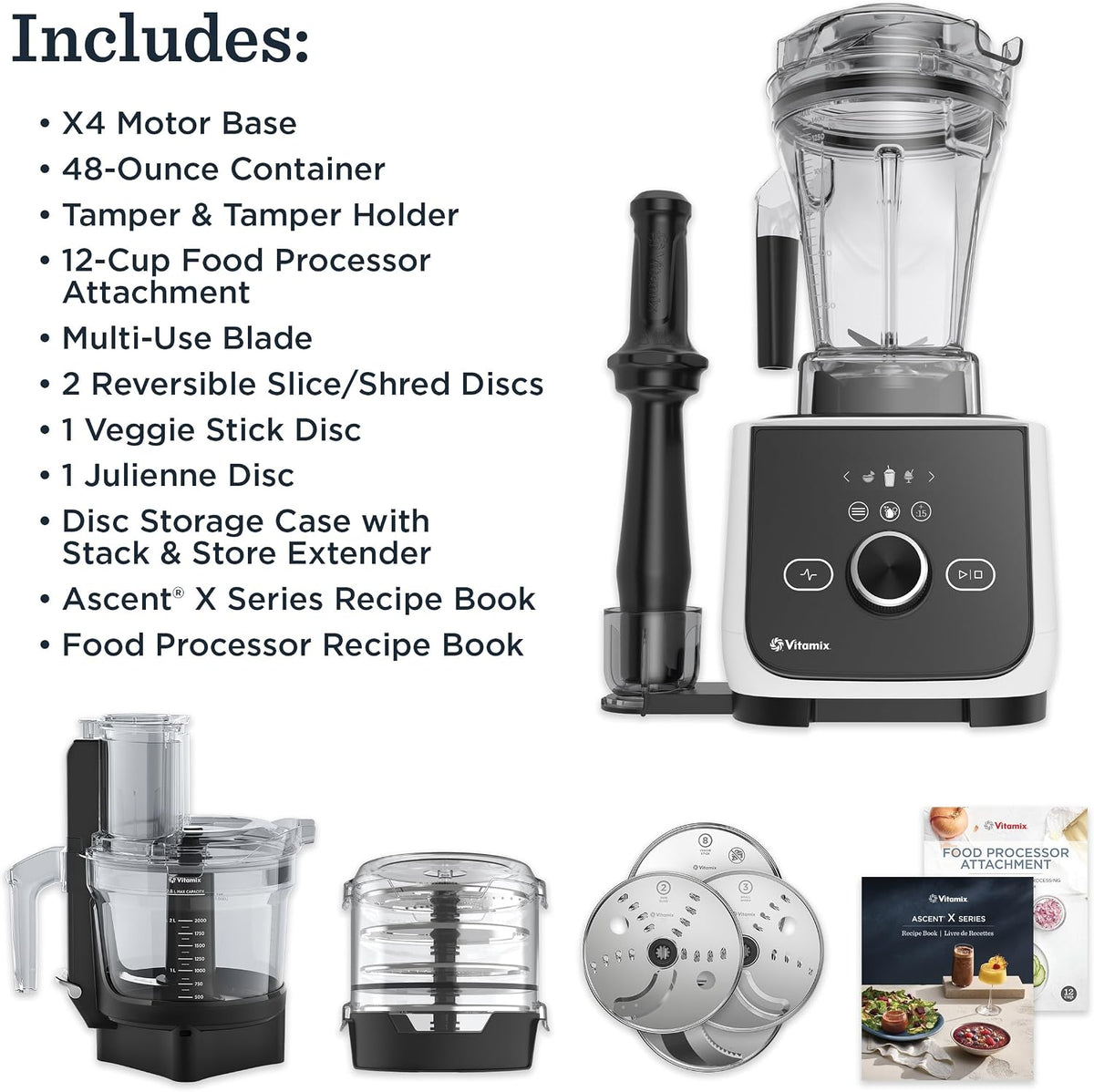 Vitamix Ascent X4 Gourmet Smartprep Kitchen System, White