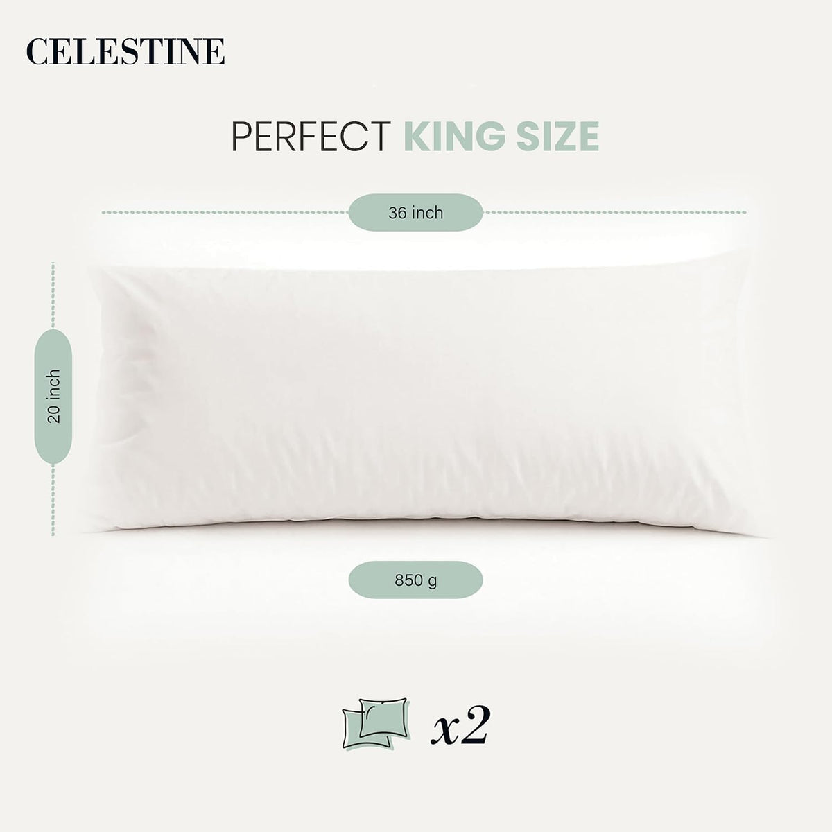 King Size Bed Pillows Set of 4 – Soft & Supportive down Alternative Microfiber Filling, Plush White 36X20 Sleeping Pillows for Side and Back Sleepers, Breathable, Machine Washable