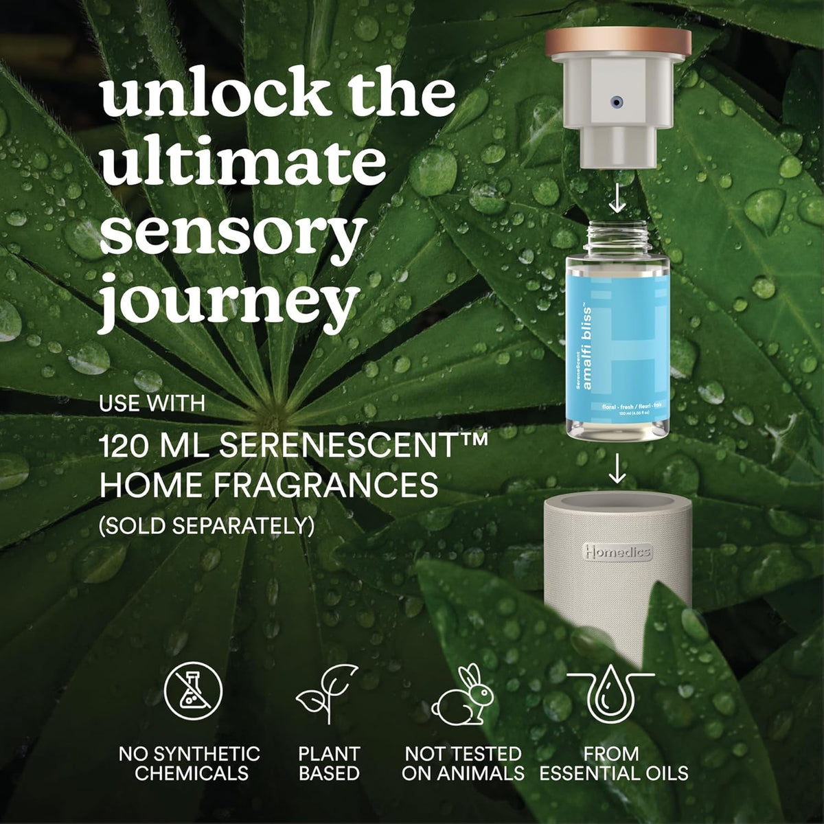 Serenescent Waterless Essential Oil Diffuser, Grey