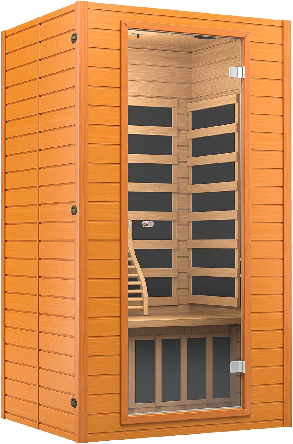 Infrared Sauna for Home, near Zero EMF Home Saunas for up to 2 Person, Indoor Dry Heat Sauna Room with Infrared Red Light Therapy, Bluetooth Speakers, Canadian Hemlock Wood