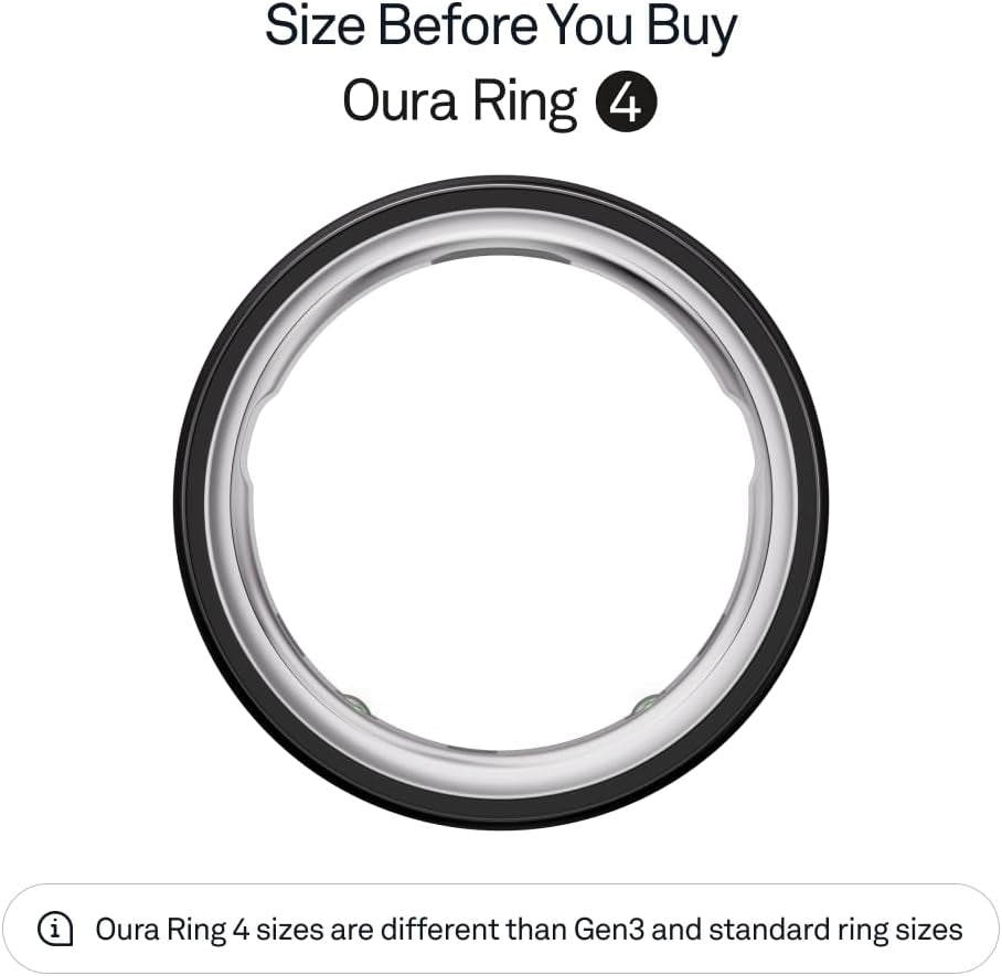 OURA Ring 4 Smart Ring - Black - Size 10