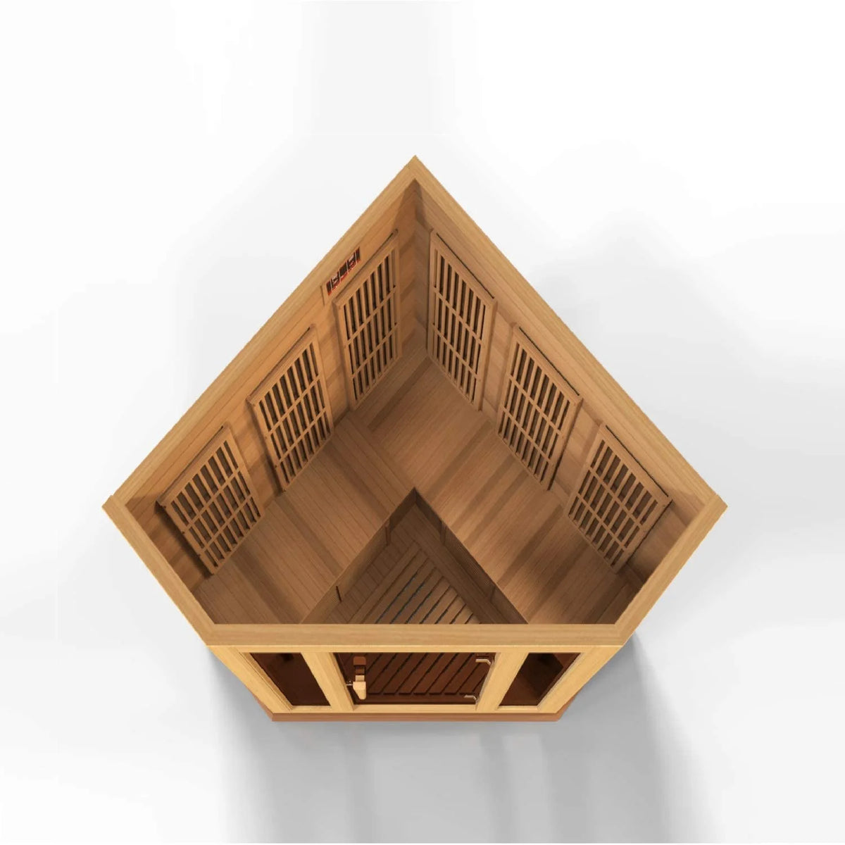 3-Person Corner Low EMF (Under 8MG) FAR Infrared Sauna (Canadian Red Cedar)