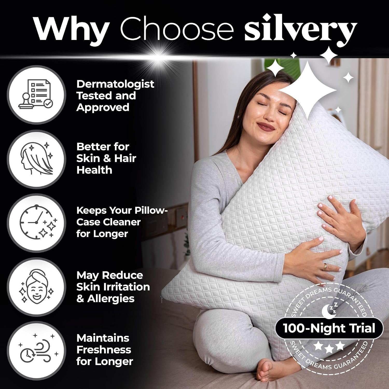 save More Bed Pillow (Queen) Bed Sheets (Queen) Value Bundle – Ultra Soft Cooling Sheets & Self-Cleaning Pillow for Hygienic, 5-Star Sleep Comfort