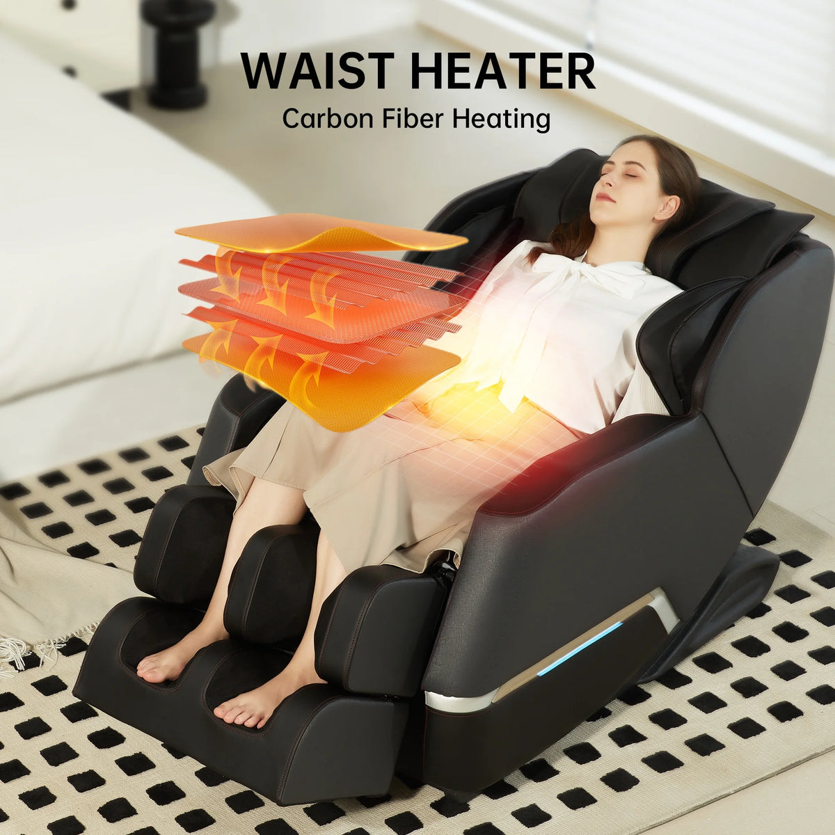 Full Body Zero Gravity Shiatsu Recliner Electric Massage Chair, Black