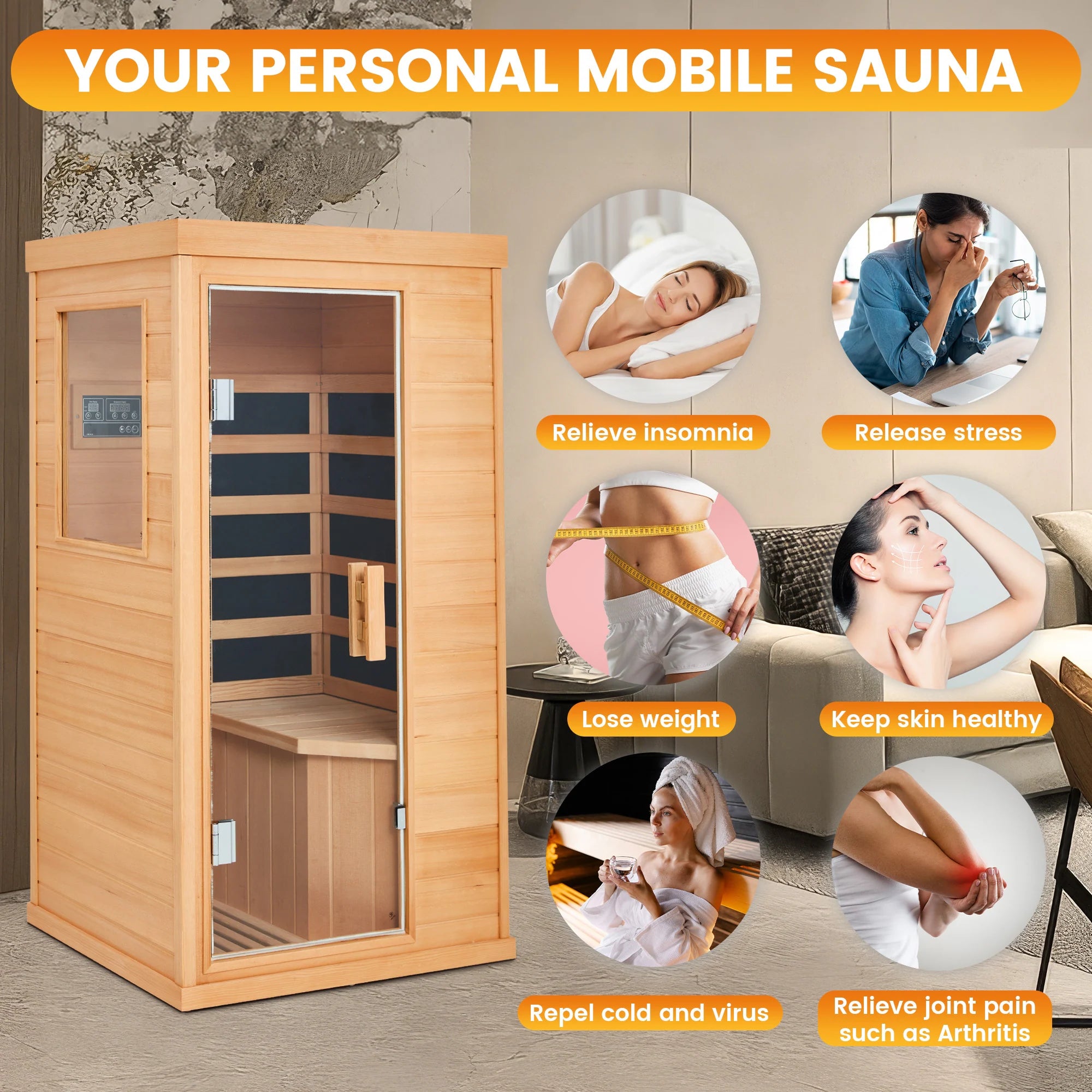 Infrared & Steam Sauna (Varied Sizes & Shapes)
