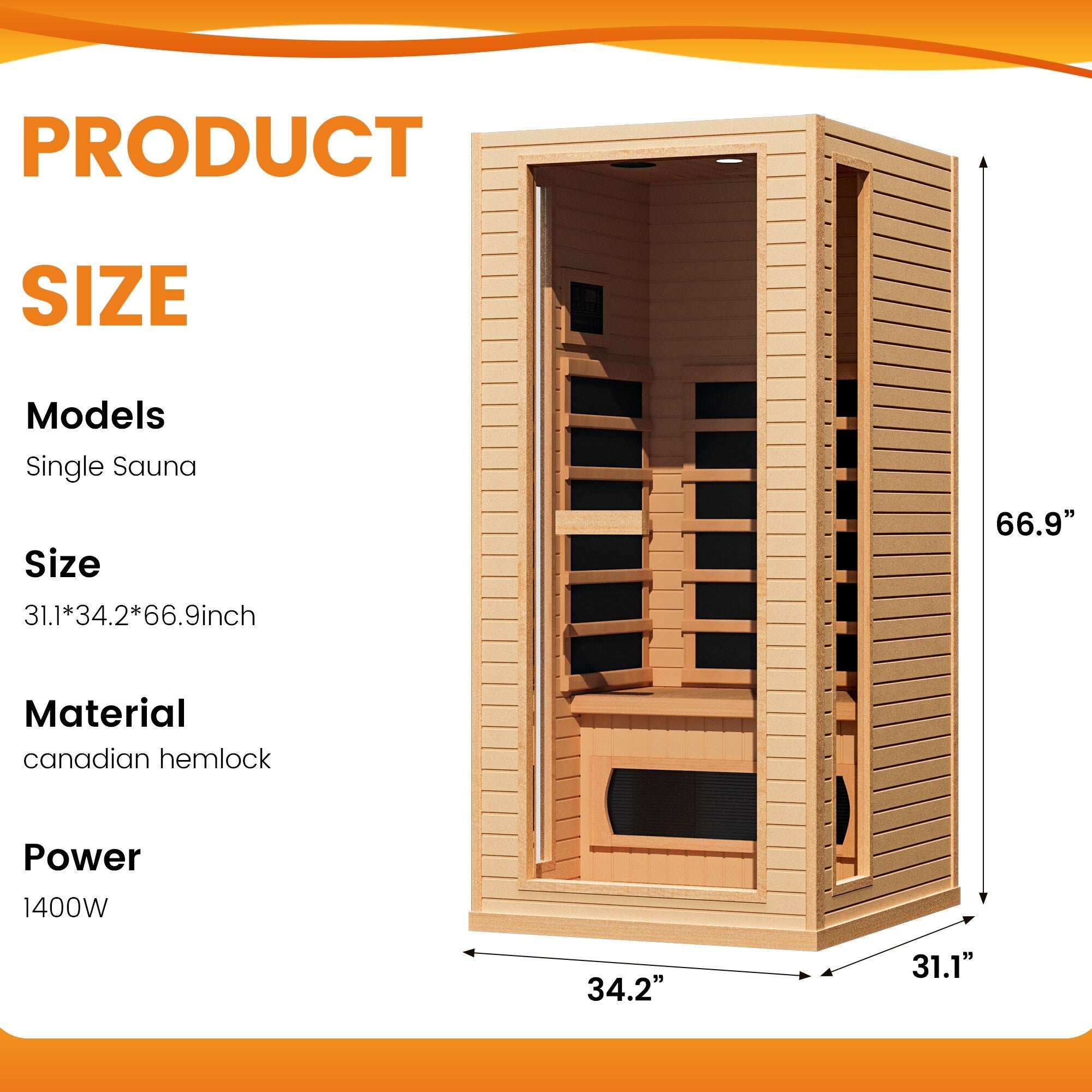 Infrared & Steam Sauna (Varied Sizes & Shapes)