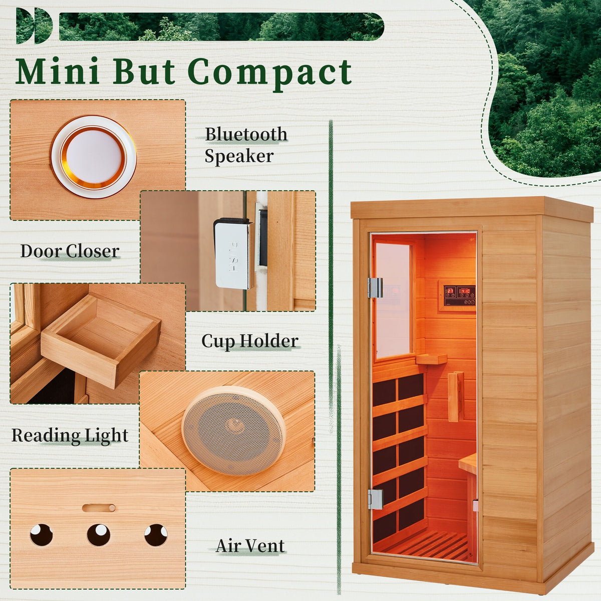 Infrared & Steam Sauna (Varied Sizes & Shapes)