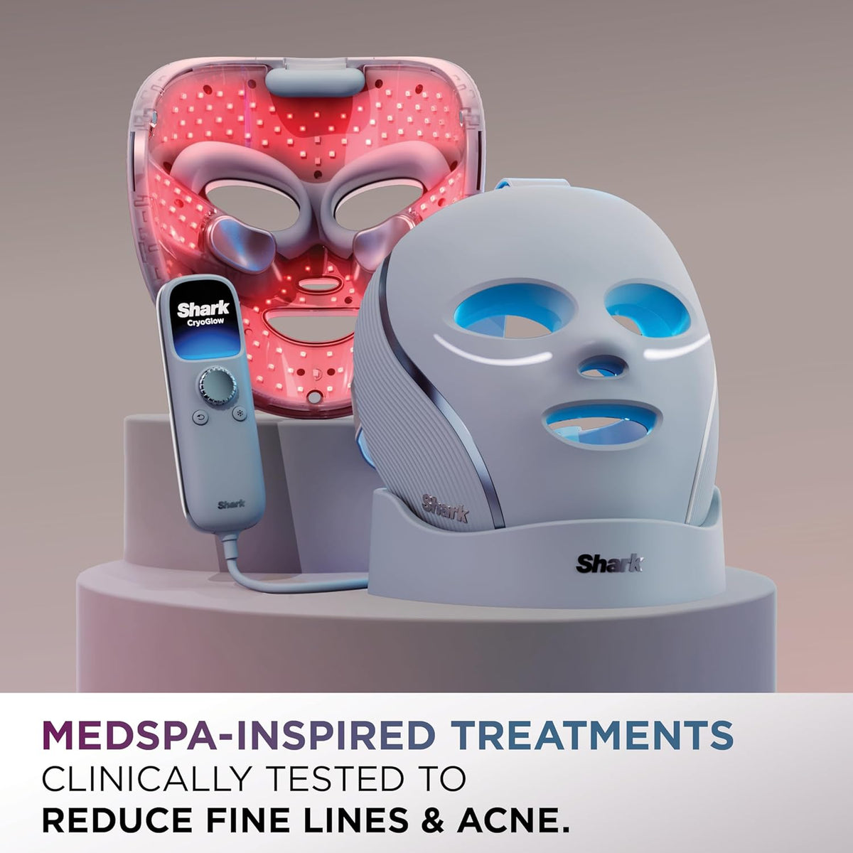 Cryoglow LED Face Mask, Red Light Therapy, Under-Eye Cooling, FW312PL