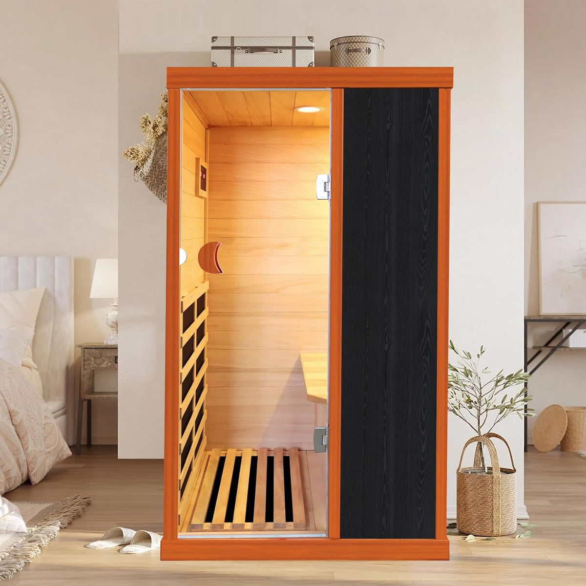 1 Person Sauna Far Infrared Sauna 1200W Low EMF Indoor Home Sauna