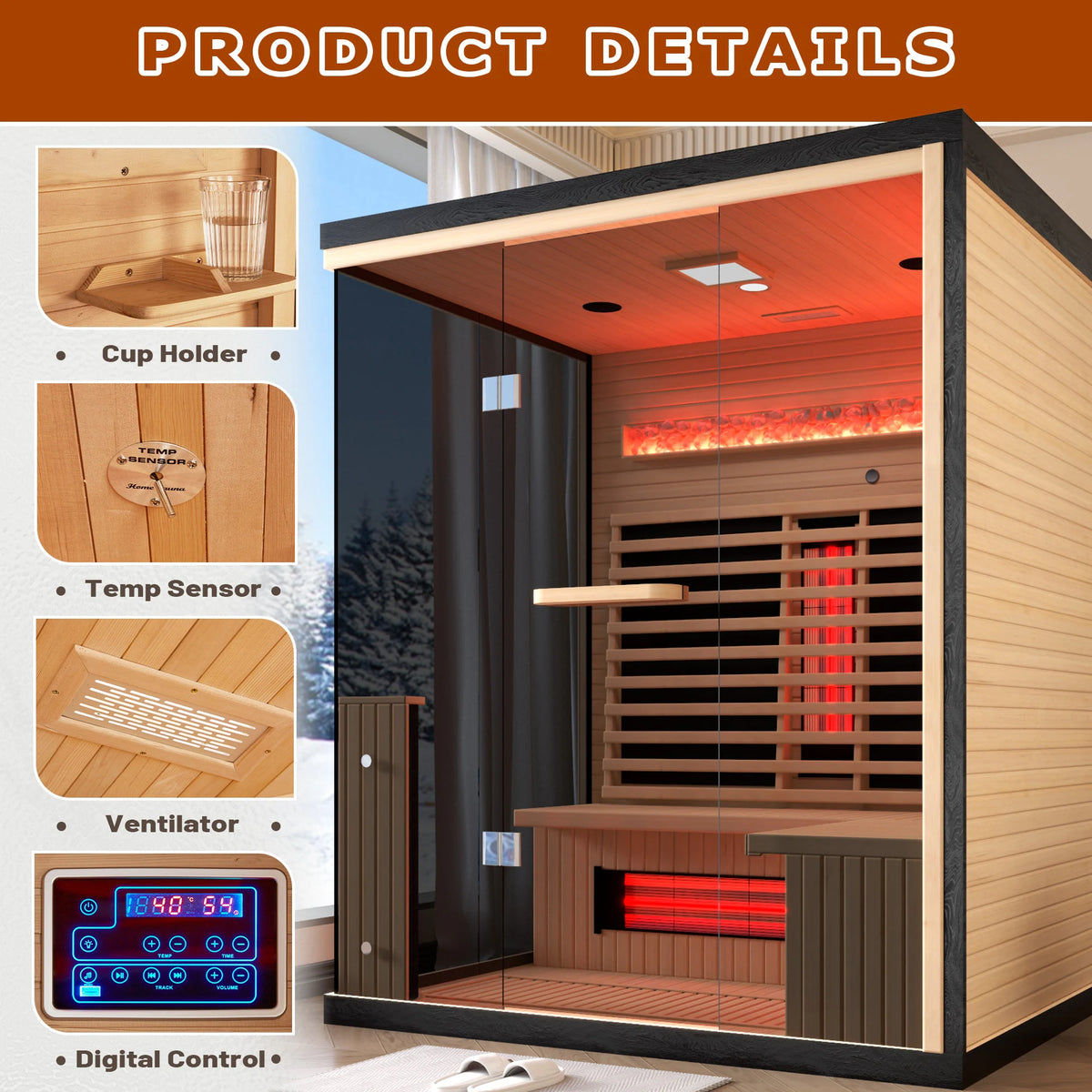 Infrared & Steam Sauna (Varied Sizes & Shapes)