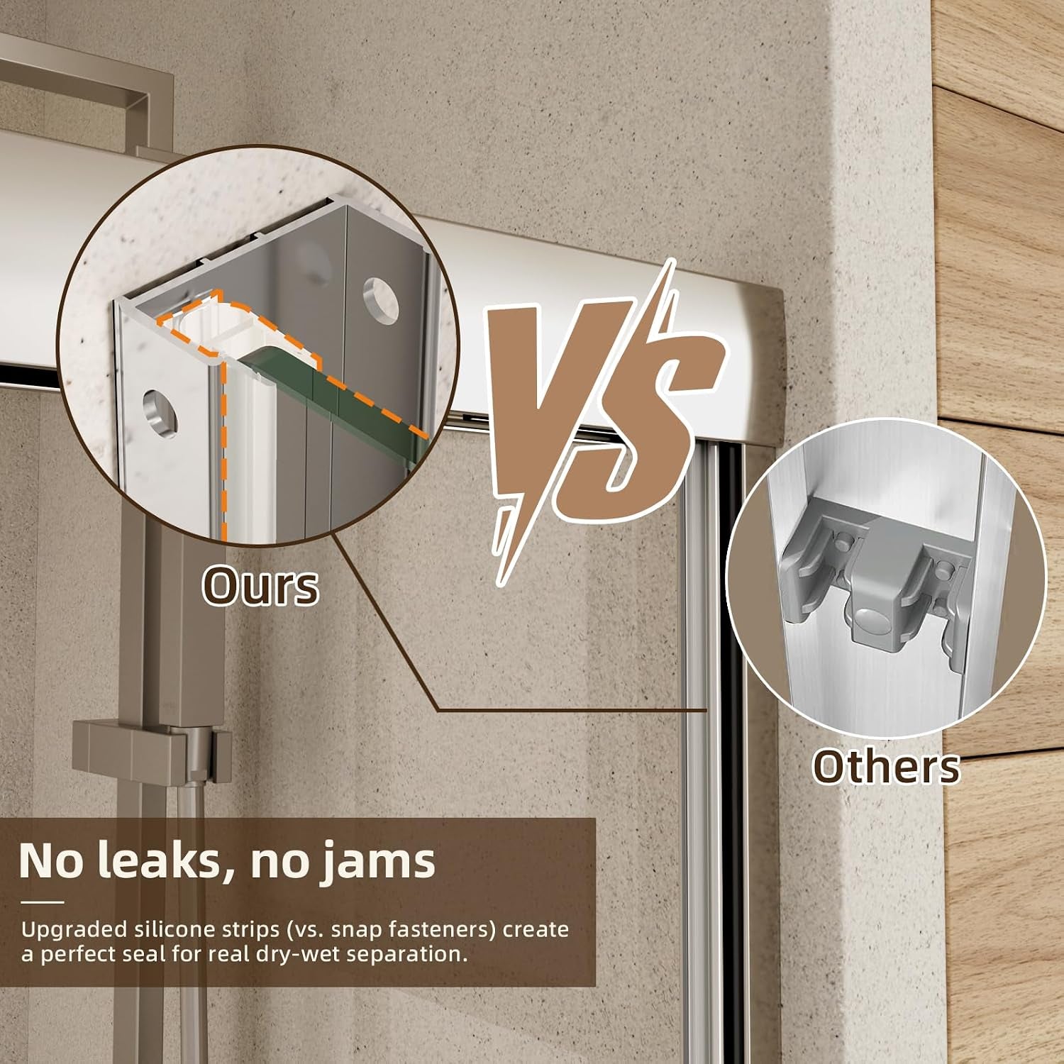 Double Sliding Shower Door,44-48" W X 70" H,Chrome