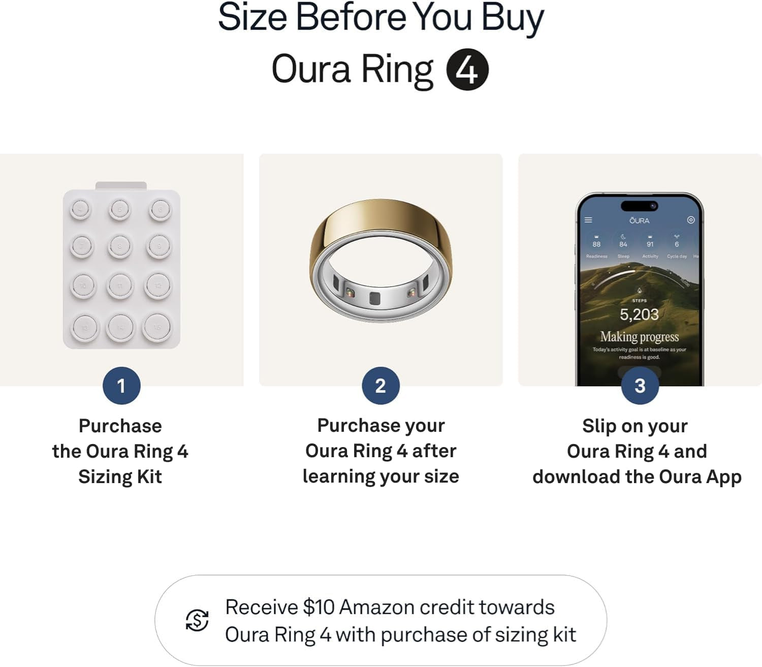 OURA Ring 4 Smart Ring - Gold - Size 9