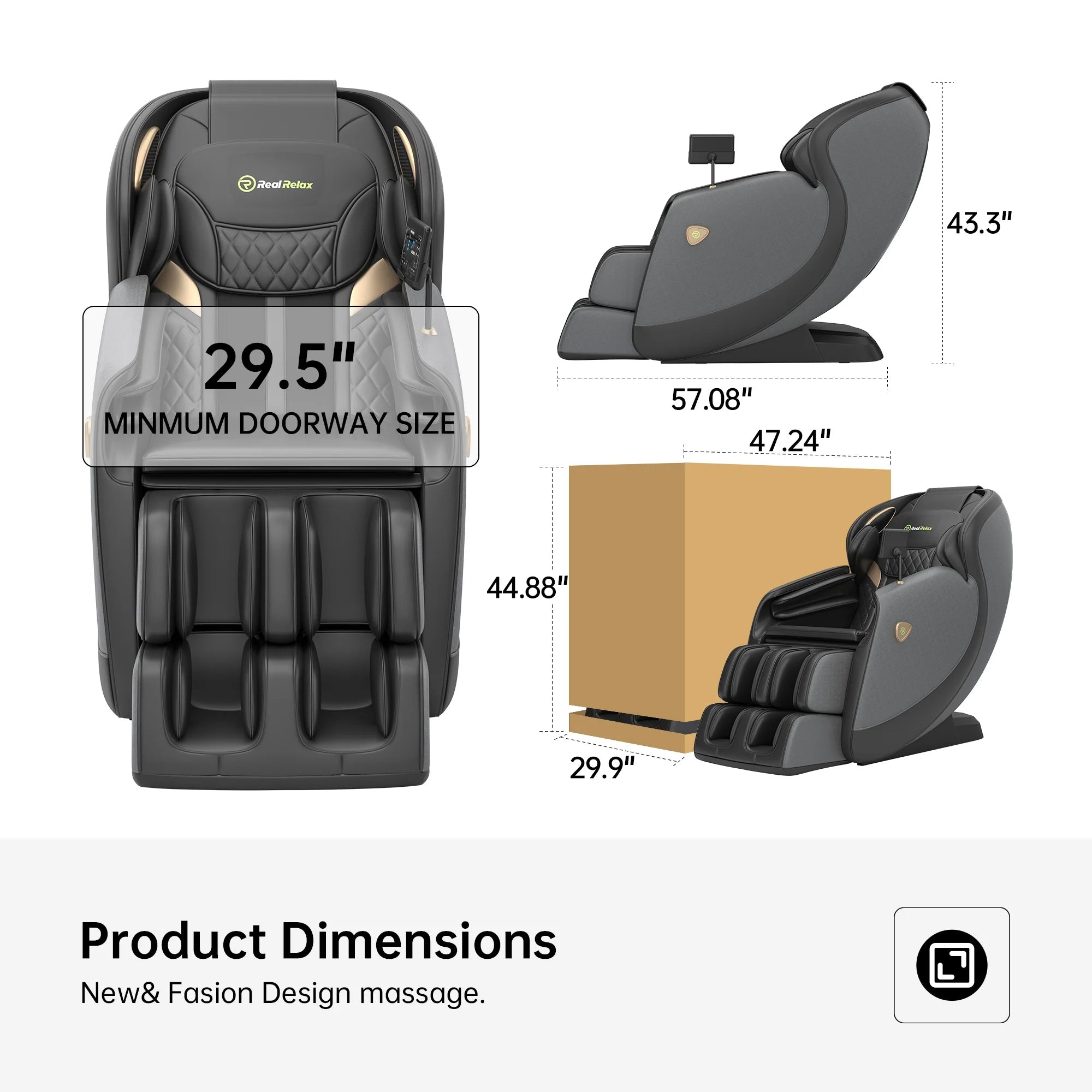 3D Sl-Track Massage Chair, Full Body Zero Gravity Shiatsu Thai Massage Recliner, Black