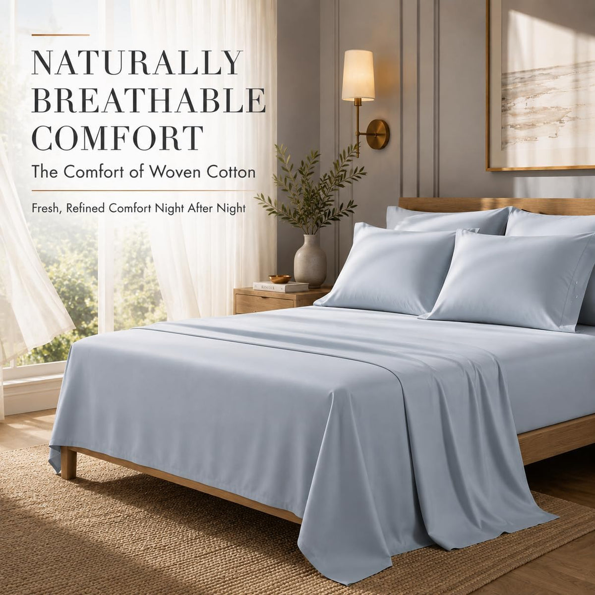 Queen Size Bed Sheets, 1000 Thread Count Sheets Queen Size Bed Set - Ivory