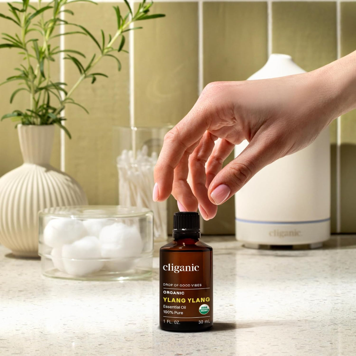 Organic Ylang Ylang Essential Oil for Diffuser, 100% Pure 0.33Oz