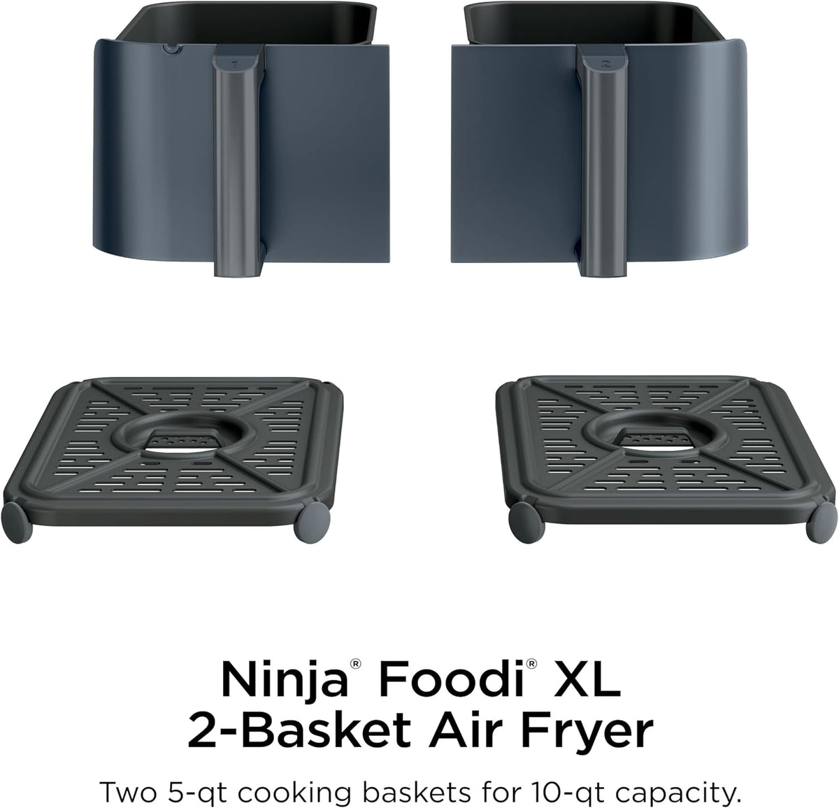 Ninja Foodi Air Fryer, 10 Qt Dualzone Smart XL, 6-In-1, Grey, DZ550GY